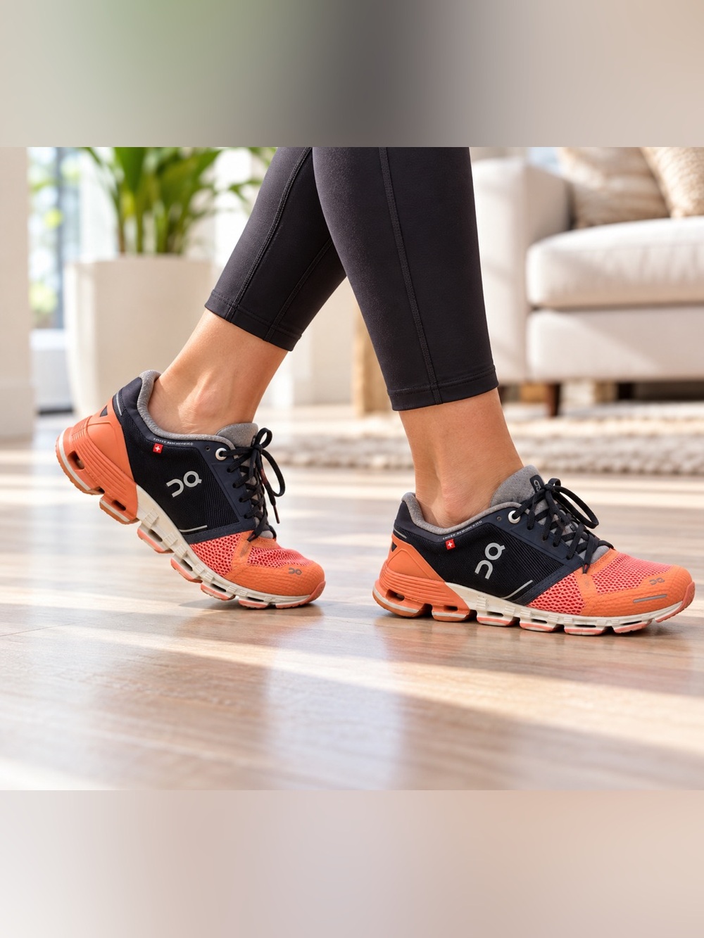 On Running Women's Athletic Shoes - Coral & dark grey